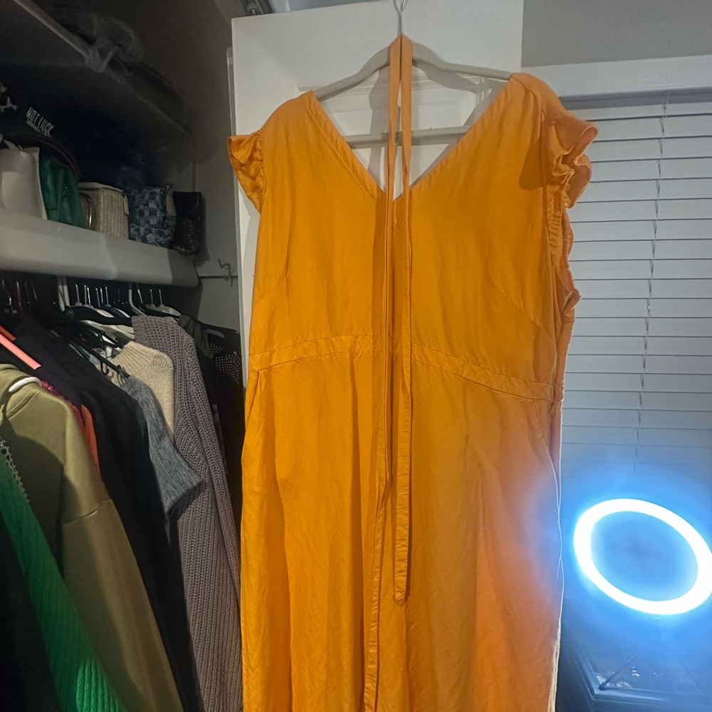Loft Plus Orange Sleeveless Dress